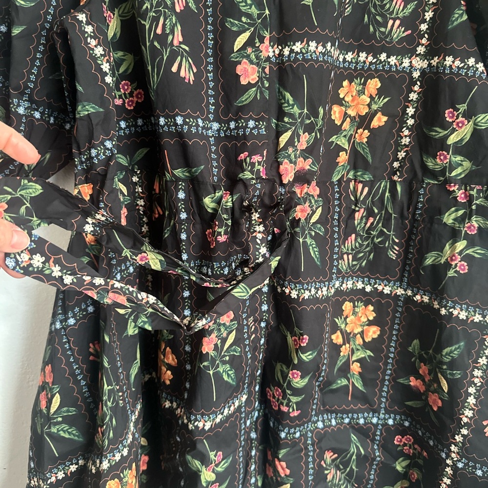 entro Black Floral Mini Dress with Orange & Pink Blooms - Picture 5 of 7